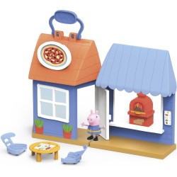 Peppa Pig Peppa s Adventures Peppa s Pizza Place Carry-and-Play Playset giocattolo prescolare, include figura e 4 accessori, mu
