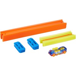 Hot Wheels -Track Builder Unlimited Set per Pista con 10 Pezzi, 9 Connettori e Macchinina, Giocattolo per Bambini 6+ Anni, GVG1