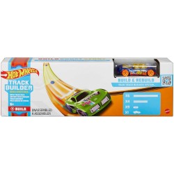 Hot Wheels -Track Builder Unlimited Set per Pista con 10 Pezzi, 9 Connettori e Macchinina, Giocattolo per Bambini 6+ Anni, GVG1