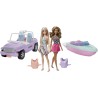 Barbie - Barbie Playset con motoscafo, fuoristrada e due bambole - GXD66