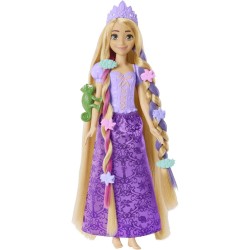 Mattel Disney Princess - Rapunzel Chioma Magica, bambola con extension capelli cambia-colore e accessori per lo styling, Giocat