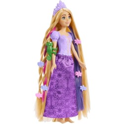 Mattel Disney Princess - Rapunzel Chioma Magica, bambola con extension capelli cambia-colore e accessori per lo styling, Giocat