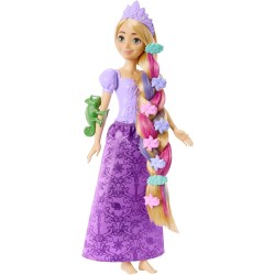 Mattel Disney Princess - Rapunzel Chioma Magica, bambola con extension capelli cambia-colore e accessori per lo styling, Giocat