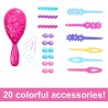 Barbie Testa per acconciare le bambole, capelli biondi con 20 accessori colorati, testa di bambola per acconciature, HMD88