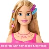Barbie Testa per acconciare le bambole, capelli biondi con 20 accessori colorati, testa di bambola per acconciature, HMD88