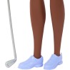 Barbie Carriere - Golfista, bambola bruna con divisa da golf e polo rosa rimovibile, mazza da golf e visiera incluse, giocattol