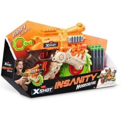 Zuru - X-Shot Horror Fire Insanity HorrorFire Reaper X - Spinning Saw Blade Action, Dart Blaster a lungo raggio, capacità 8 fre