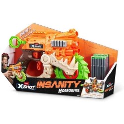 Zuru - X-Shot Horror Fire Insanity HorrorFire Reaper X - Spinning Saw Blade Action, Dart Blaster a lungo raggio, capacità 8 fre