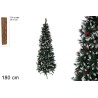 Albero Slim 180 cm punte innevate con pigne
