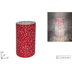 Lampada Vetro Decoro Stelle Rosse, Luce a batteria