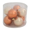 Set 8 palle vetro 8 cm perla/rame