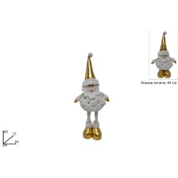 Babbo Natale 60 cm con Cappello color Oro e Bianco