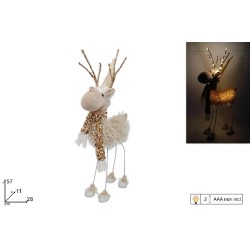Renna 57 cm con Sciarpa Oro e Luce
