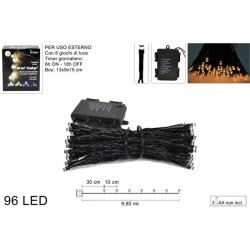 96 Led luce calda con timer e 8 giochi di luce