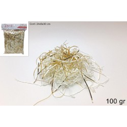 Paglia 100 gr con fili laminati oro