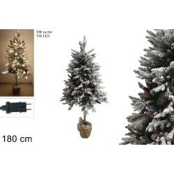 Albero di Natale 180 cm con Punte Innevate 336 punte 130 LED