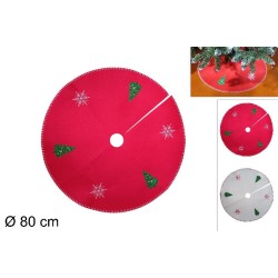 Sotto Albero 80 cm Feltro con Decoro, colori assortiti, 1 pezzo