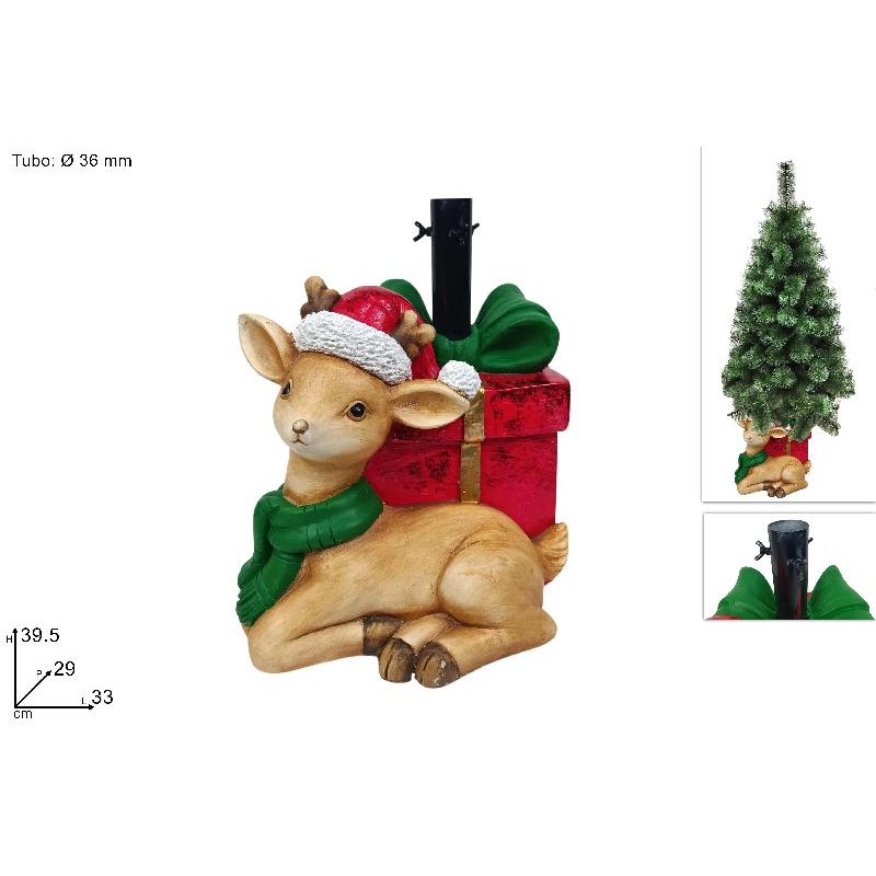 Base Albero Pacco Regalo con Renna