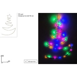 Albero Stilizzato Luminoso 60x40 cm 35 LED Multicolor