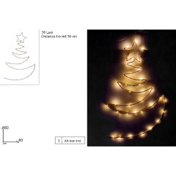 Albero Stilizzato Luminoso 60x40 cm 35 LED Bianco Caldo