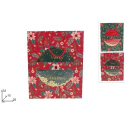 Busta Regalo Natalizia Stelline 33x26x10, modelli assortiti, 1 pezzo