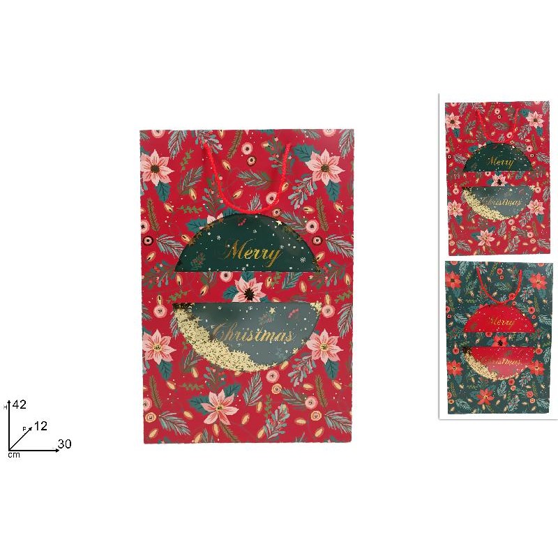 Busta Regalo Natalizia Stelline 42x30x12, modelli assortiti, 1 pezzo