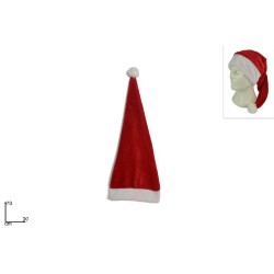 Christmas Decoration Cappello Babbo Natale 70 Cm Velluto Rosso Bianco