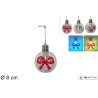 Palla Ø 8 cm con Luce, Decorata, decori assortiti, 1 pezzo