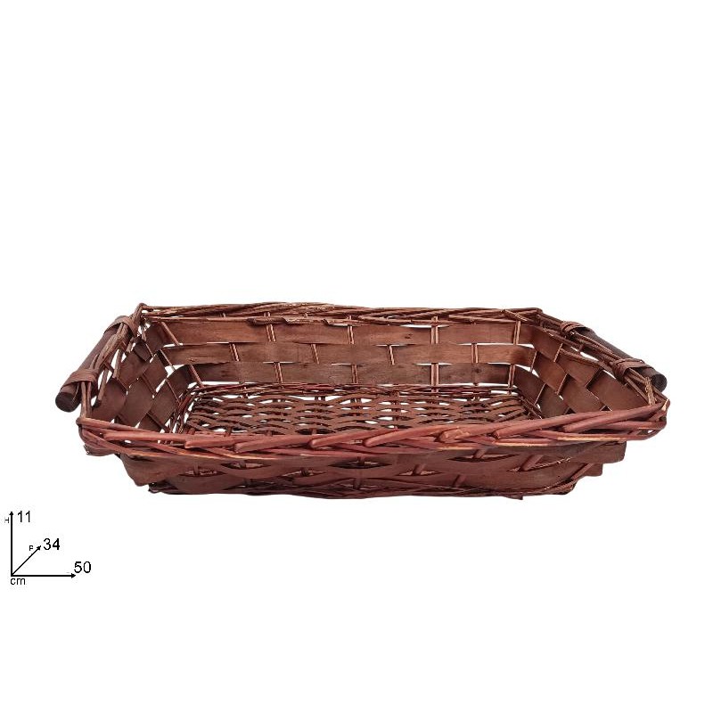 Cesto Rettangolare 50 cm Marrone Vimini, Regali Natale