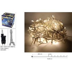 Minilucciole 300 LED Flash Bianco Caldo, cavo bianco