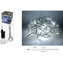 Minilucciole 720 LED Flash Bianco Freddo, cavo bianco