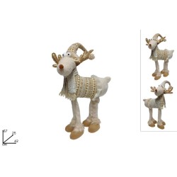 Renna 67 cm con Vestito Lana Oro, modelli assortiti, 1 pezzo