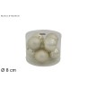 Set 8 Palle Vetro Ø 8 cm Beige Satinate