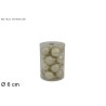Set 16 Palle Vetro Lucide Opache Ø 6 cm Beige