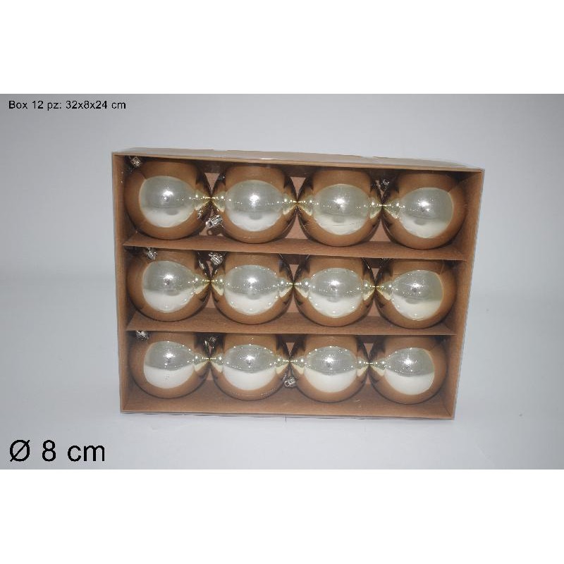 Box 12 Palle Ø 8 cm Lucide Champagne