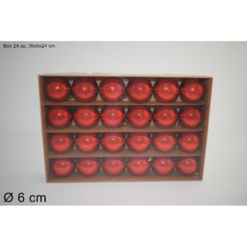 Box 24 Palle Ø 6 cm Lucide Rosso