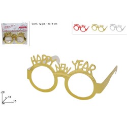 Occhiali HAPPY NEW YEAR Set 12 pezzi, colori assortiti