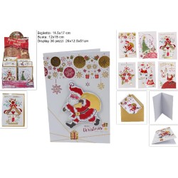 Biglietto Auguri Natalizio 3D con Busta, modelli assortiti, 1 pezzo