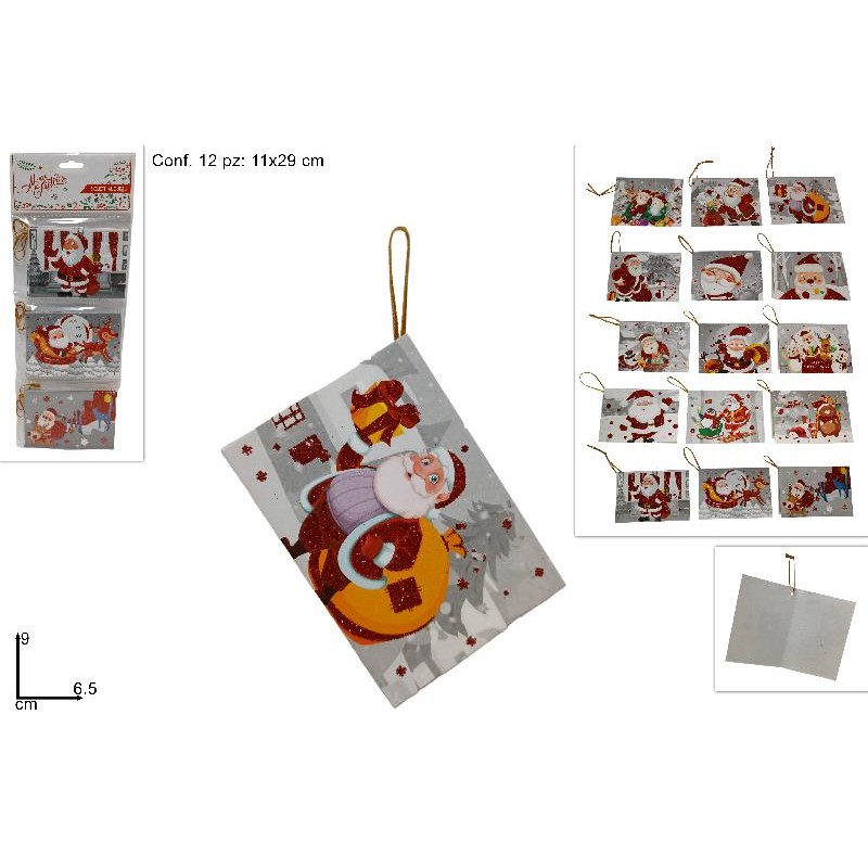 Set 12 pezzi Bigliettini Auguri ChiudiPacco, modelli assortiti