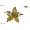 Stelo Fiore Velluto Glitter 26 cm Oro