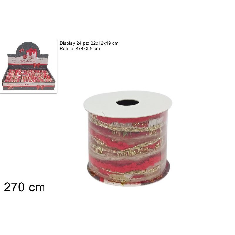 Rotolo Cordoncino 270 cm Rosso Oro