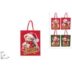 Busta Orsetto Natalizio 18x14x8 cm, modelli assortiti, 1 pezzo