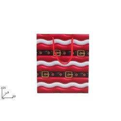 Busta Regalo Cinta Babbo Natale 25x20x9 cm