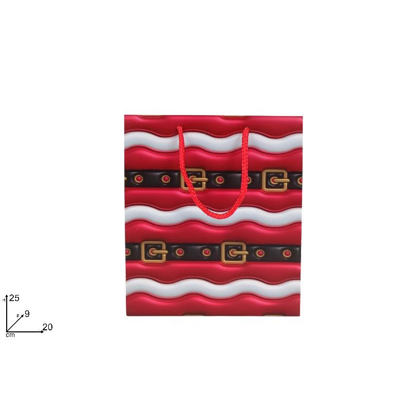 Busta Regalo Cinta Babbo Natale 25x20x9 cm
