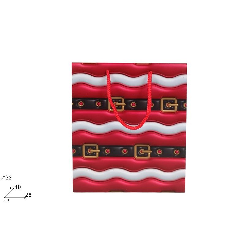 Busta Regalo Cinta Babbo Natale 33x25x10 cm