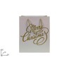 Busta Regalo Bianca Scritta MERRY CHRISTMAS Glitterata Oro 25x20x10 cm