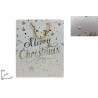 Busta Regalo Bianca Scritta MERRY CHRISTMAS Glitterata Oro 42x33x11 cm