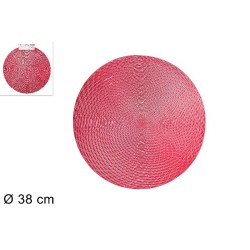 Tovaglietta Rotonda Ø 38 cm Decoro Rosso