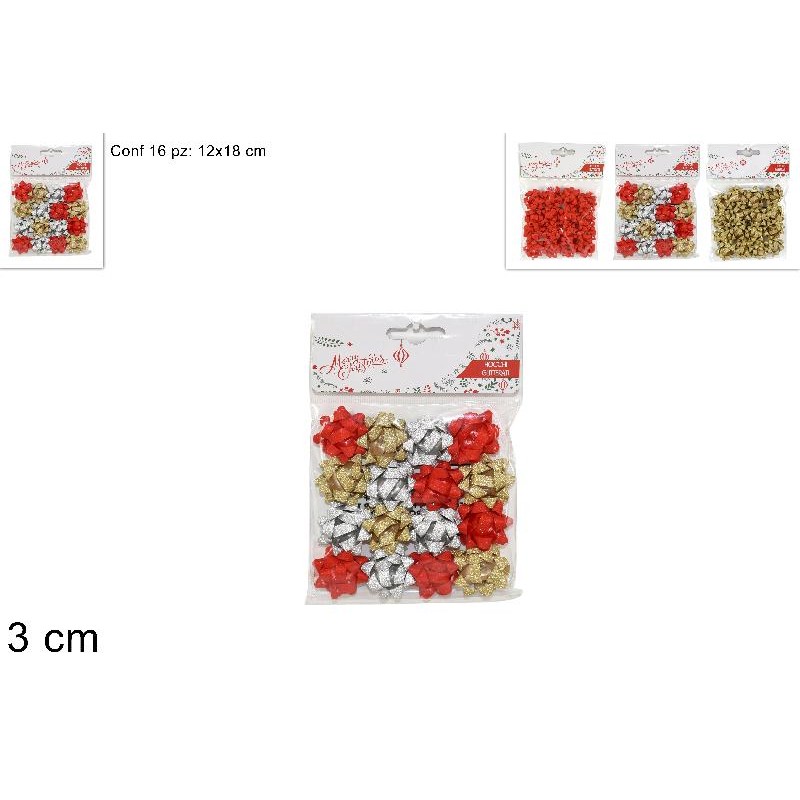 Fiocchi Glitterati 3 cm 16 Pezzi