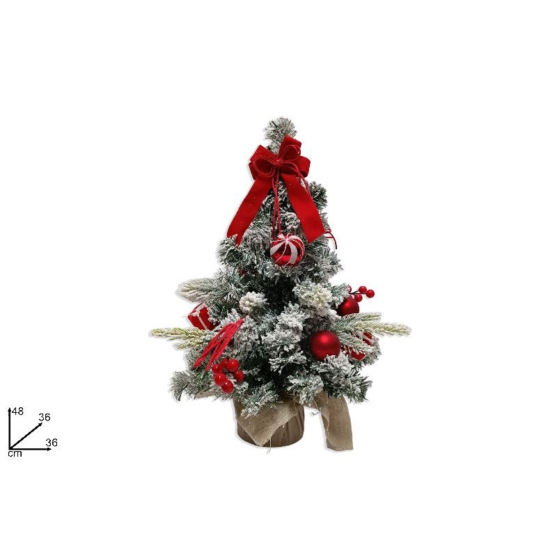 Pianta Innevata 48 cm con Pacchi Regalo